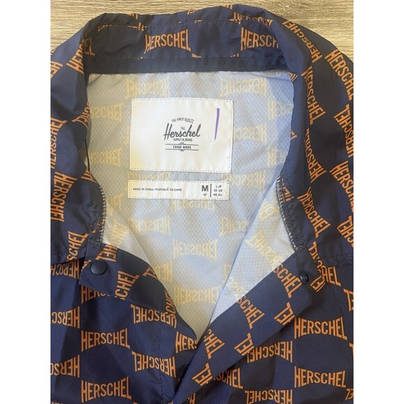 Herschel Supply Co. monogram all-over print Logo Windbreaker Jacket Size M - Picture 3 of 8